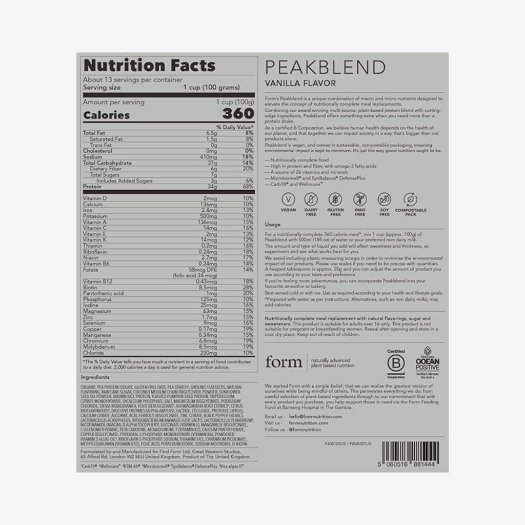 Peakblend – Veganer Mahlzeitenersatz – Vanille - Image 2