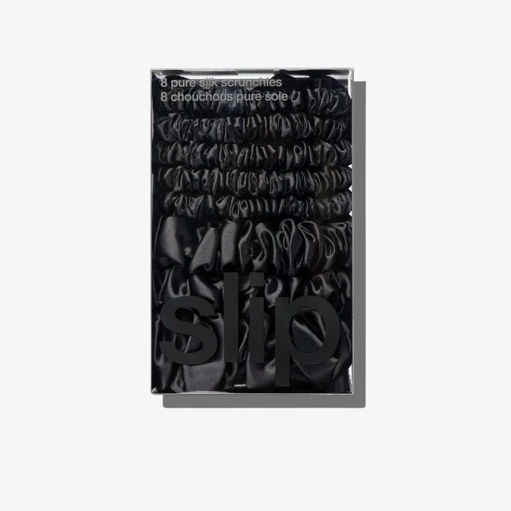 Mega-Set mit verschiedenen Scrunchies aus reiner Seide – Schwarz - Image 2