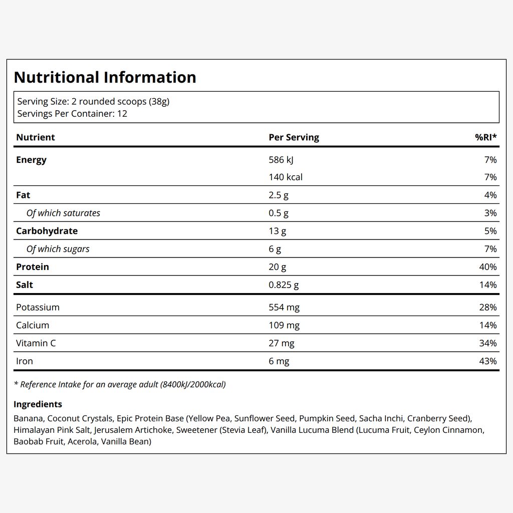 Epic Protein: Bio-Pflanzenprotein – Vanille-Lucuma - Image 2