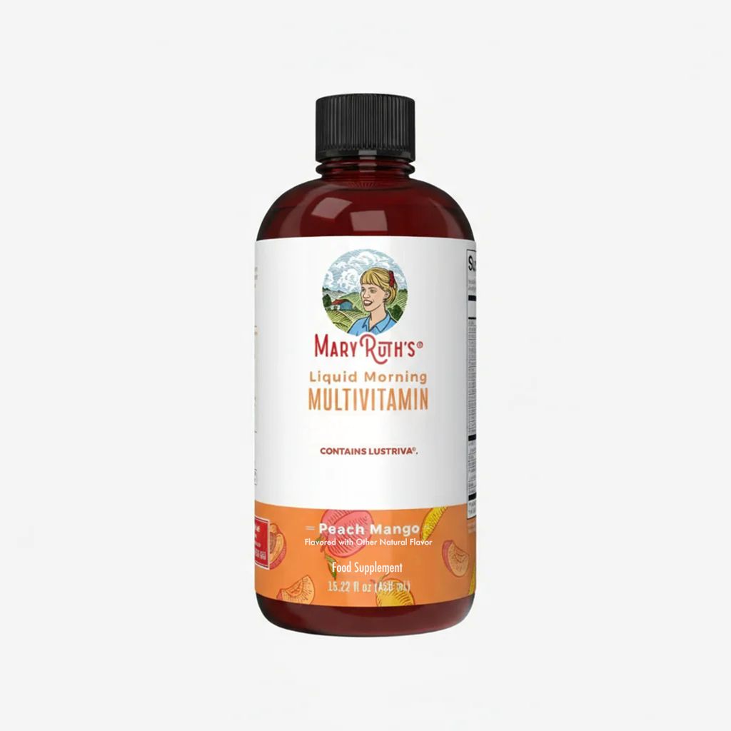 Flüssiges Morgen-Multivitamin + Haarwachstums-Vitamin – Pfirsich-Mango - Image 1