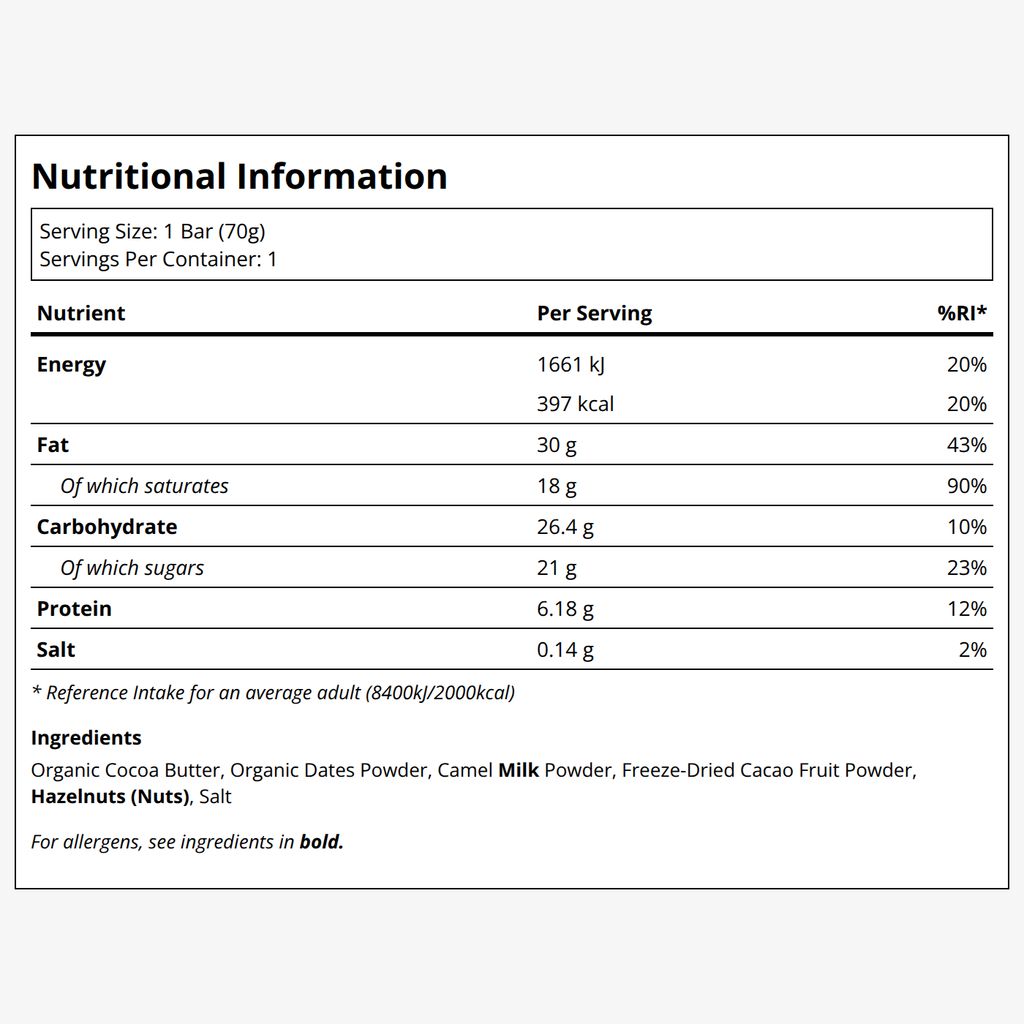 37% weißer, Kamelmilch- und Kakaofruchtriegel - Image 2